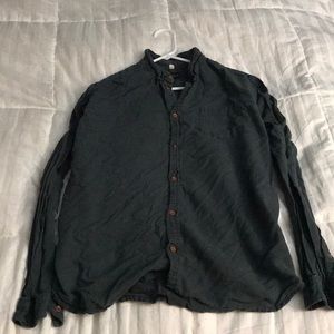 Green Casual cotton button down